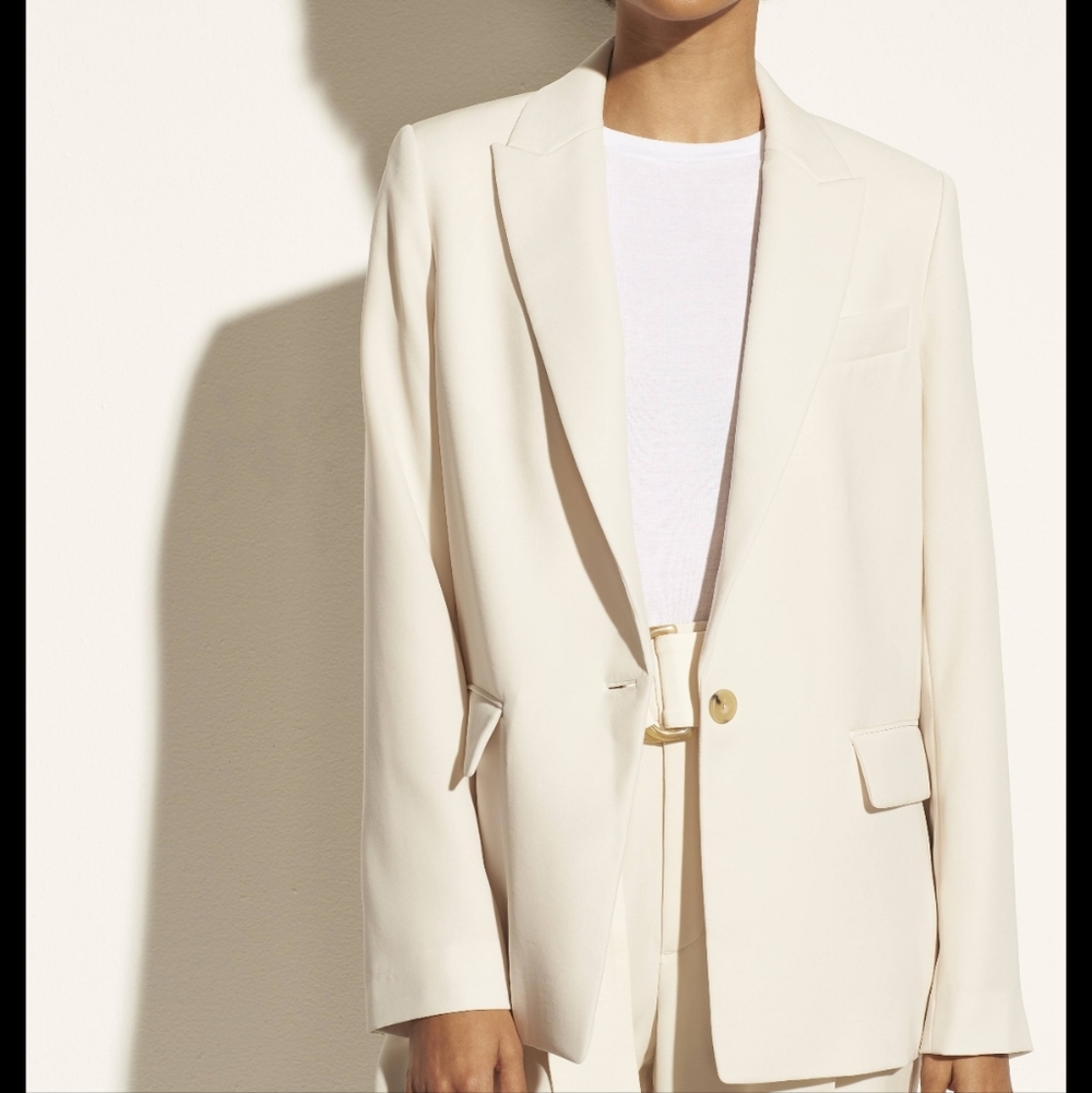 Vince Boyfriend Blazer Oatmeal Basic Jacket - Picture 5 of 5
